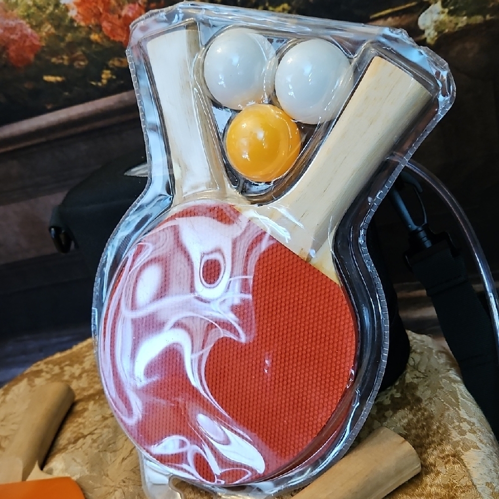 PingPong Set with Orange Paddles and Balls Including Table Net & Stand - Picture 8 of 11